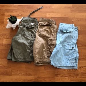 3pairs of cargo shorts American Eagle & Aeropostal